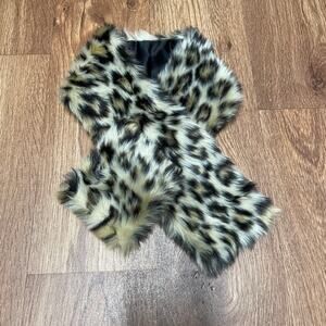 Crewcuts Leopard Faux Fur Scarf Girls OS Soft Fuzzy J.Crew Holiday Winter NYE